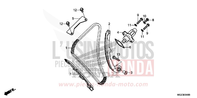 CAM CHAIN/TENSIONER for CBR500R ABS PEARL HIMALAYAS WHITE (NHA87) from 2013